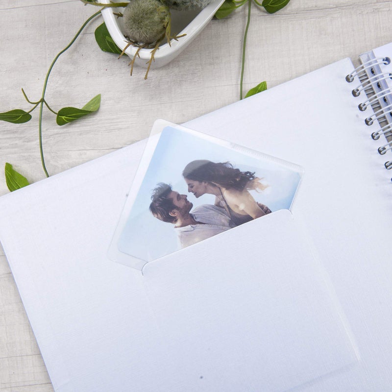 Gearchic 12 x 12 Inch Large DIY Scrapbook Photo Album with Window Design Cover 80 Pages Craft Paper Memory Book for Weeding Anniversary Travel and Baby (White) - Image 4